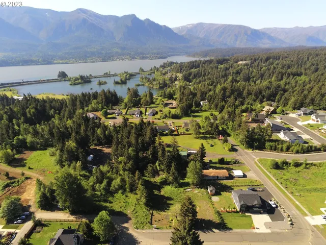 a view of city and mountain