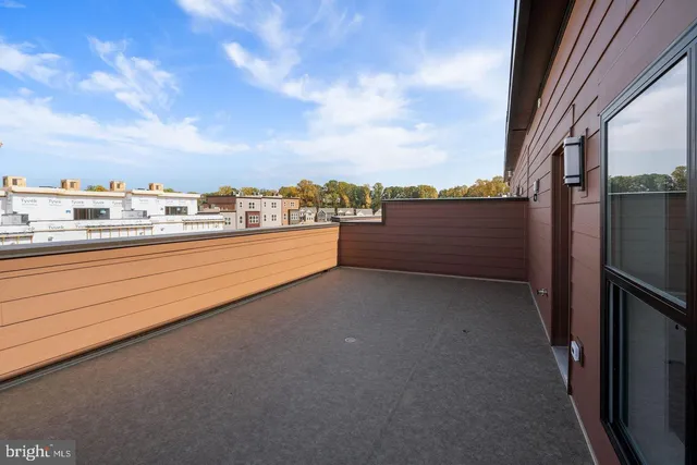 a view of a terrace with sky view