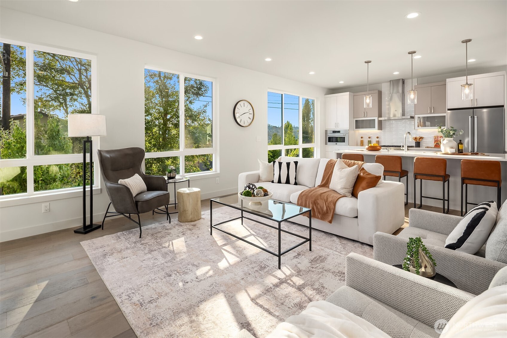 4572 22nd Avenue Southwest Seattle, WA 98106 - Photo 18 of 40 a living room with furniture and a large window