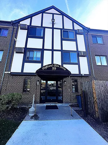 a front view of a building