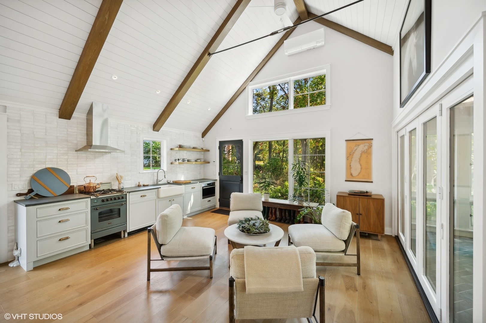 Undisclosed Address Lake Bluff, IL 60044 - Photo 40 of 51 a living room with furniture stove and wooden floor