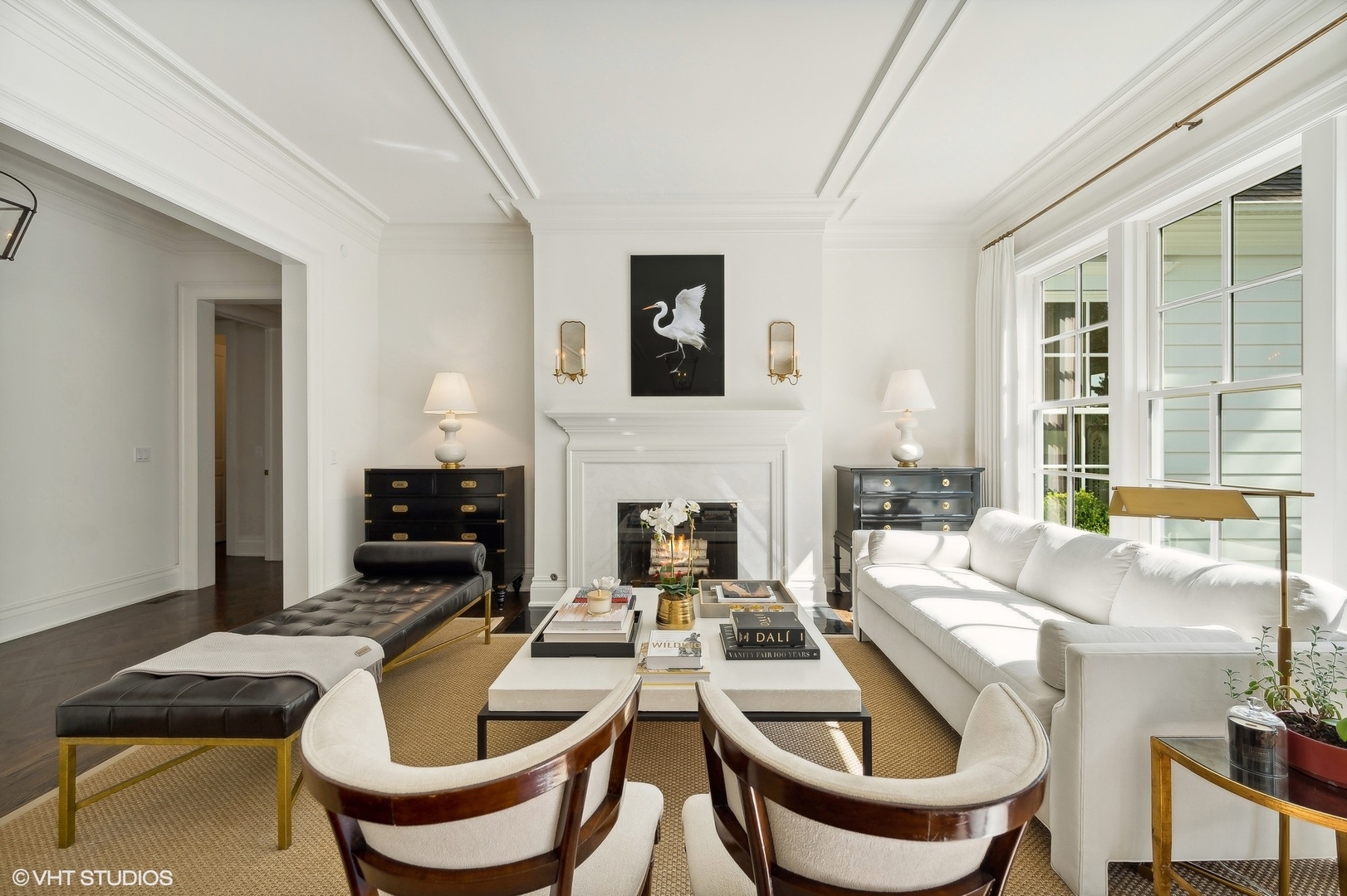 Undisclosed Address Lake Bluff, IL 60044 - Photo 5 of 51 a living room with furniture a fireplace and a large window