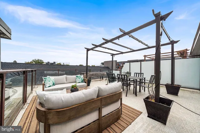 a terrace view with seating space