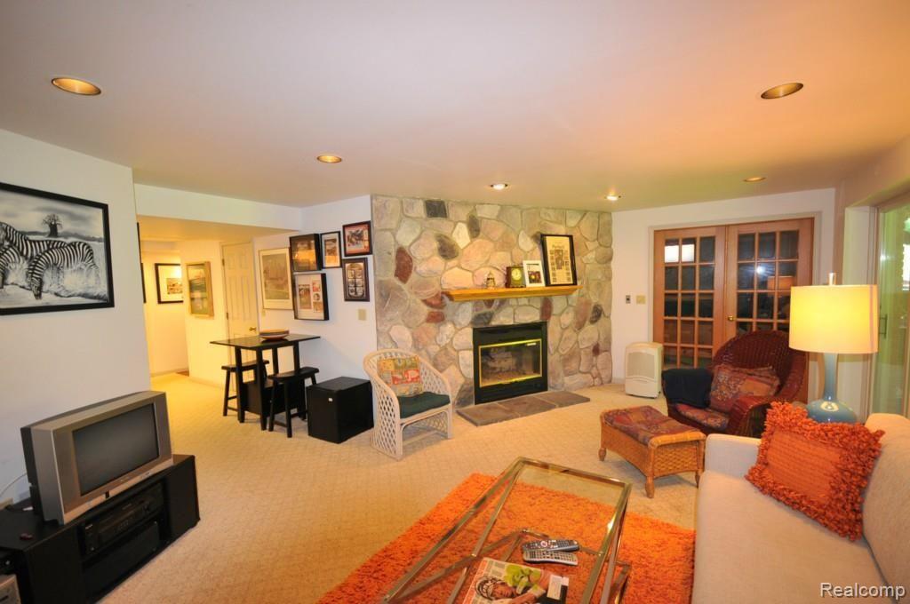 13. lower level fireplace