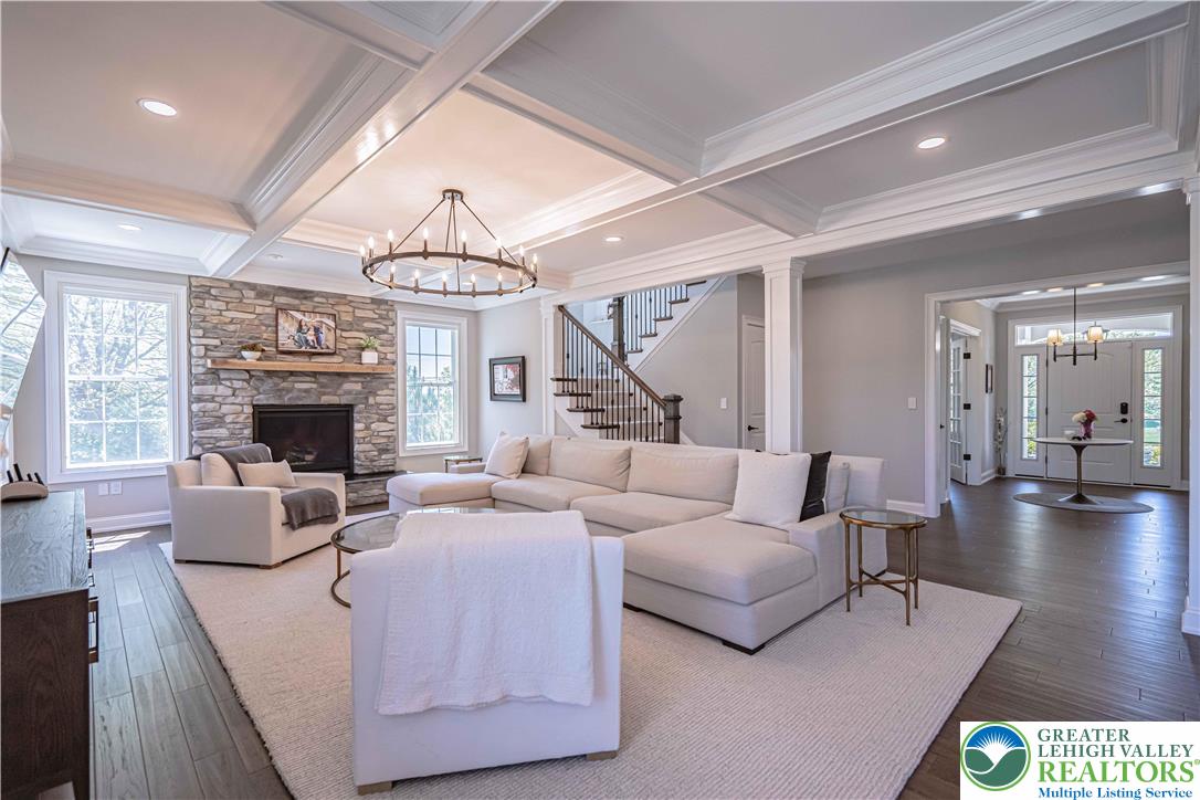 232 Cobblestone Lane Bethlehem, PA 18020 - Photo 13 of 59 a living room with fireplace furniture and a large window