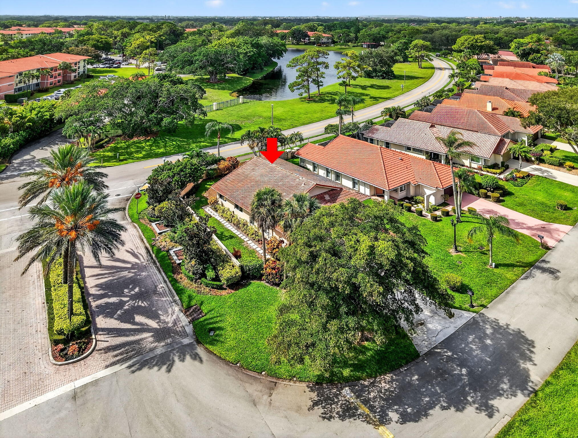 6290 Sweet Maple Lane Boca Raton, FL 33433 - Photo 35 of 35 an aerial view of a house with a garden and swimming pool
