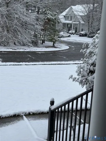 a view of outdoor space yard and covered with snow