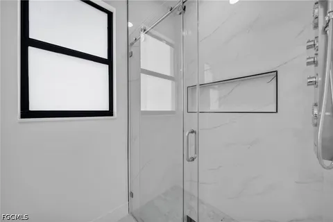 a bathroom with a shower