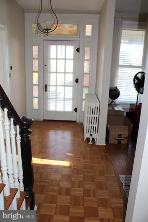a view of an entryway with a window