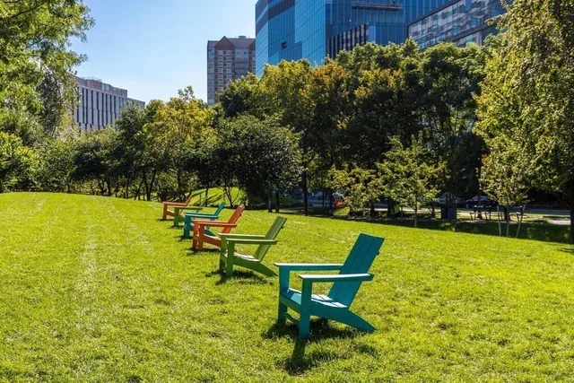 a view of outdoor space with seating