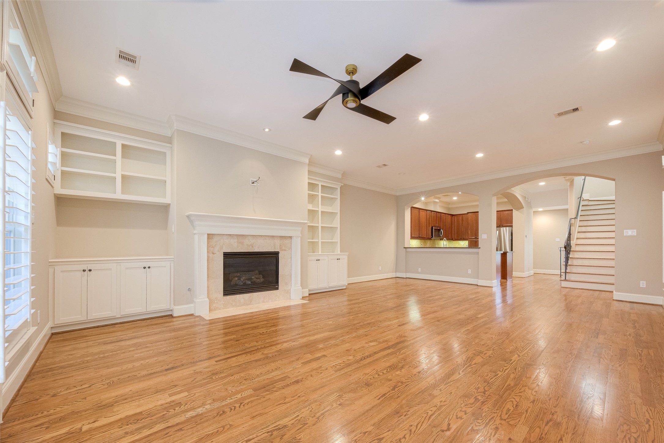 232 Detering Street, Unit A Houston, TX 77007 - Photo 15 of 46 The Living Room also Features Electric Ignite Fireplace the perfect amount of built in's