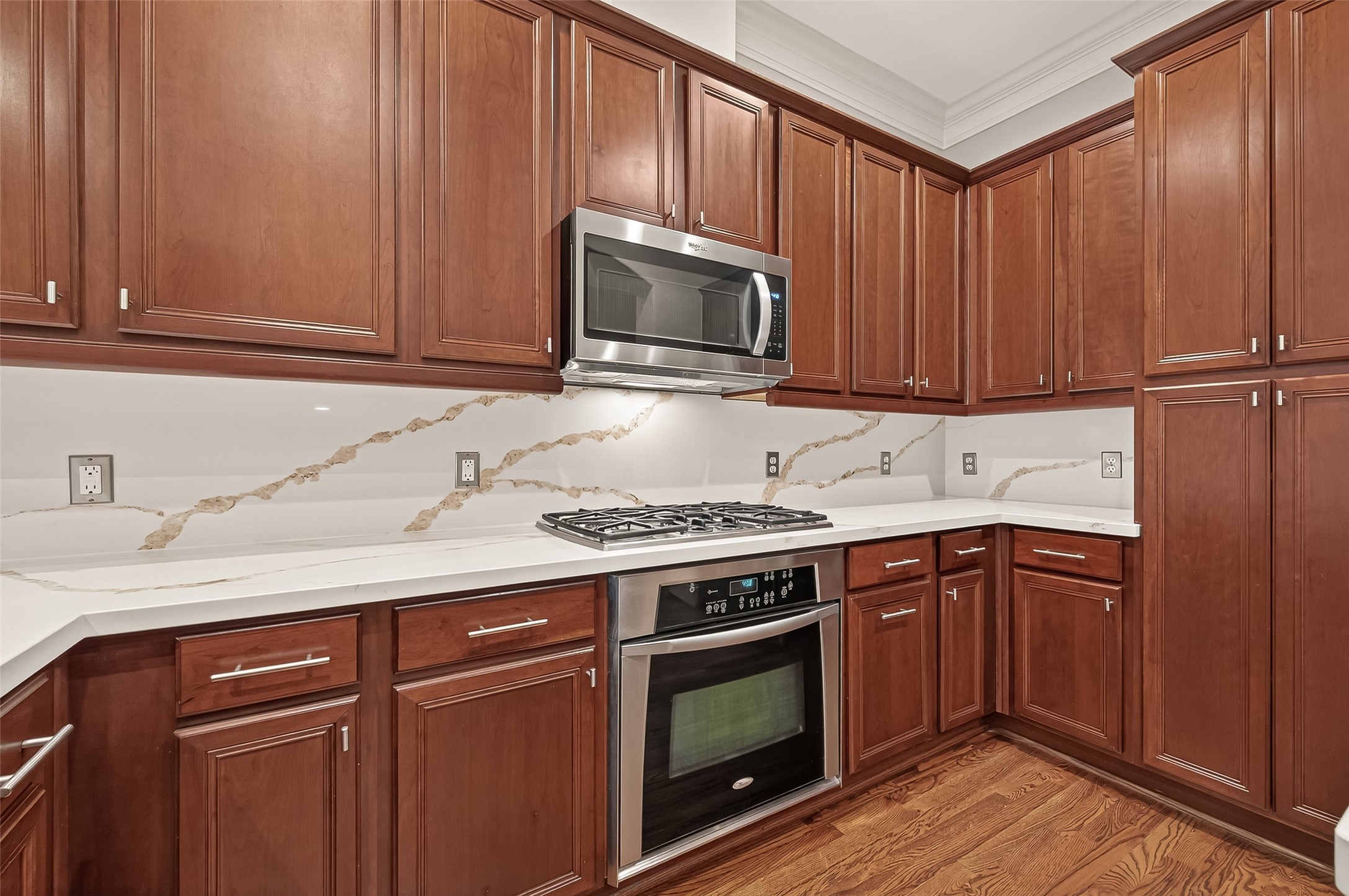 232 Detering Street, Unit A Houston, TX 77007 - Photo 21 of 46 Whirlpool Gas Range, Gas Oven, and Built In Microwave -all Stainless Steel Appliances Compliment the Kitchen nicely.