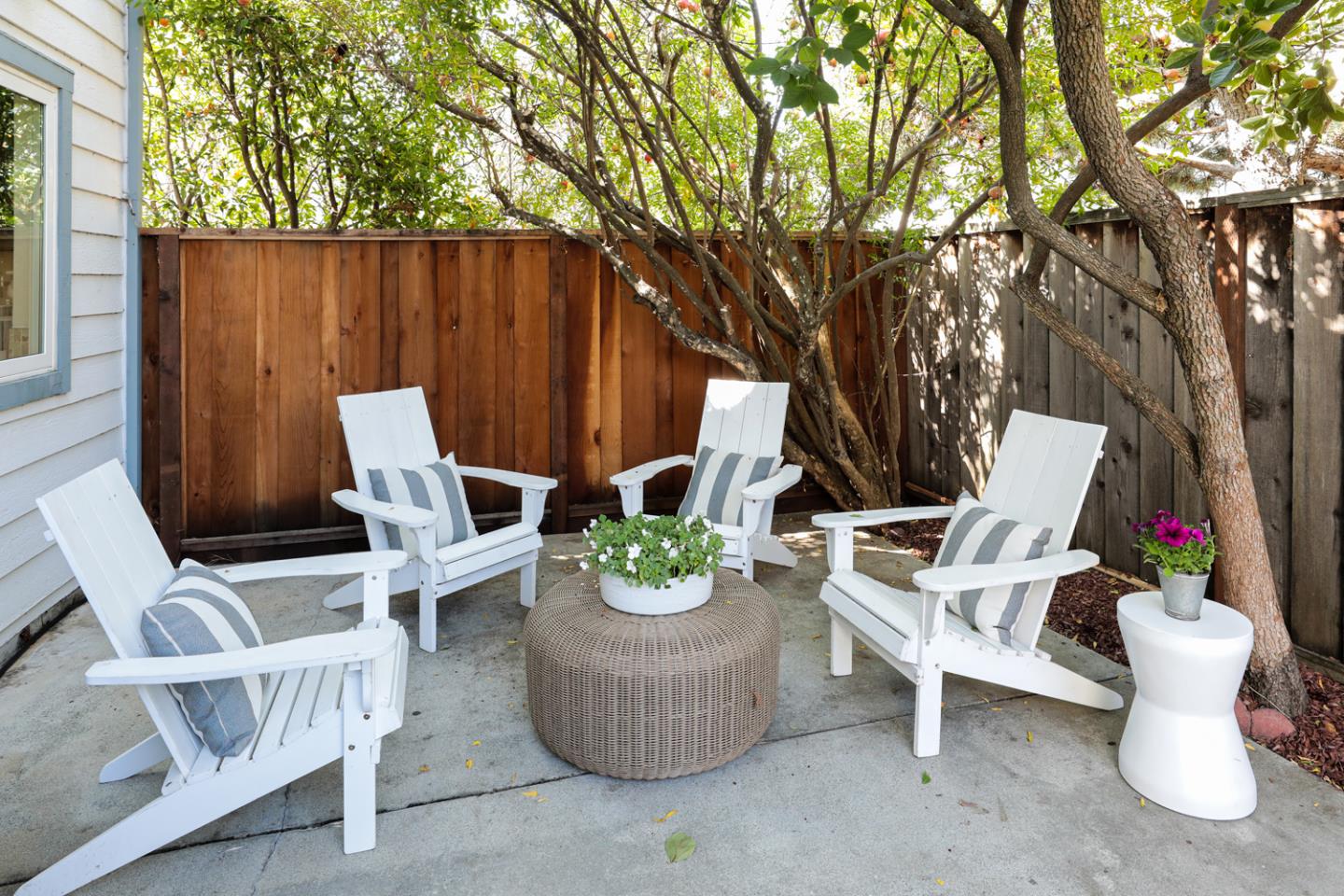 2307 Cresthaven Street Milpitas, CA 95035 - Photo 17 of 24 a view of a patio with a table and chairs and a fire pit
