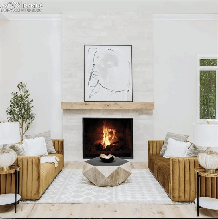 5499 Remuda Rnch Parkway Sedalia, CO 80135 - Photo 7 of 19 a living room with furniture and a fireplace