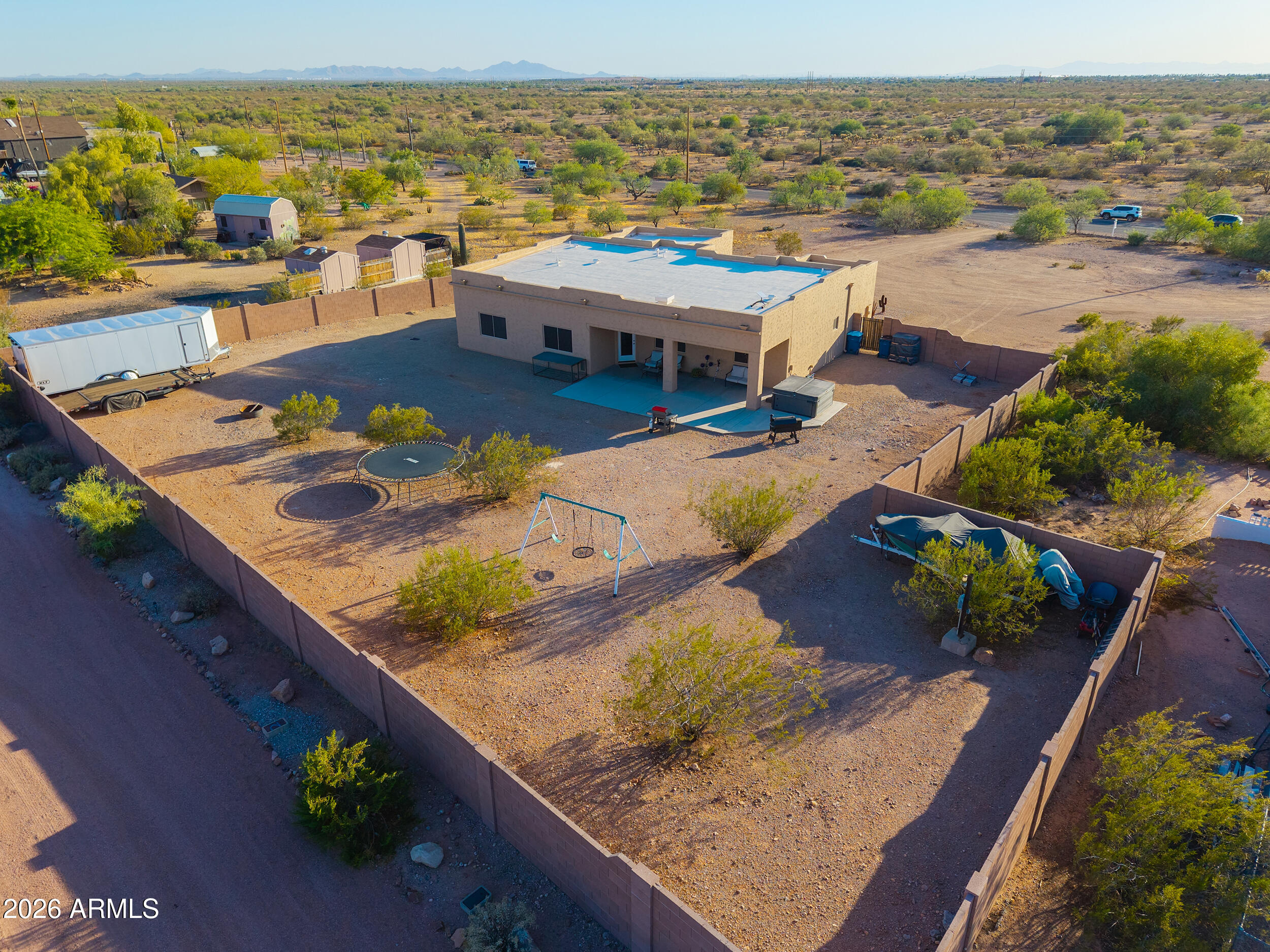 1487 South Mountain View Road Apache Junction, AZ 85119 - Photo 50 of 60 an aerial view of a house with a ocean view