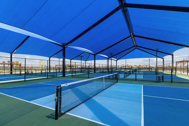 a view of a building with a patio