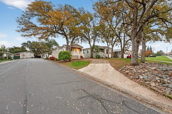 a view of road with trees