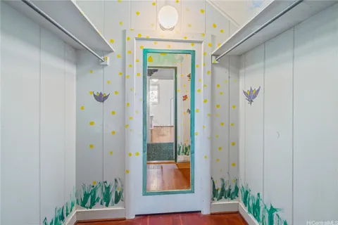 a front door view with a glass door