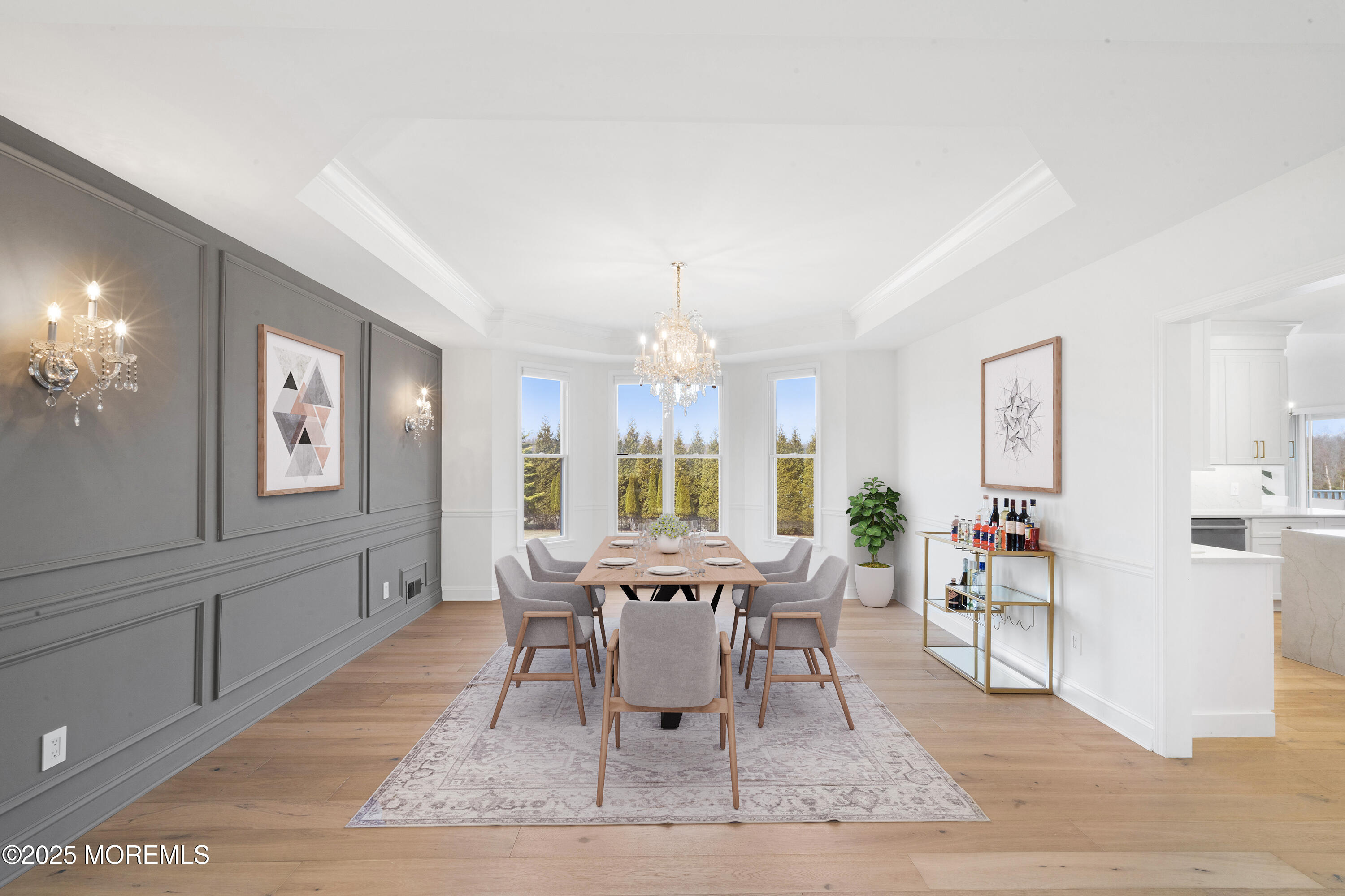 57 Moore Road Marlboro, NJ 07746 - Photo 18 of 53 a dining room with wooden floor and large windows