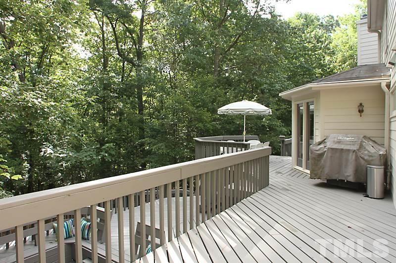 12332 Galway Drive Raleigh, NC 27613 - Photo 21 of 25 Top level of the 3 level deck. One of the largest decks on any home I have seen. Great for outdoor living, playing and entertaining.