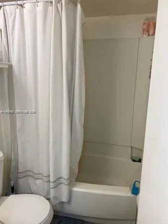 a bathroom with a toilet and a bathtub