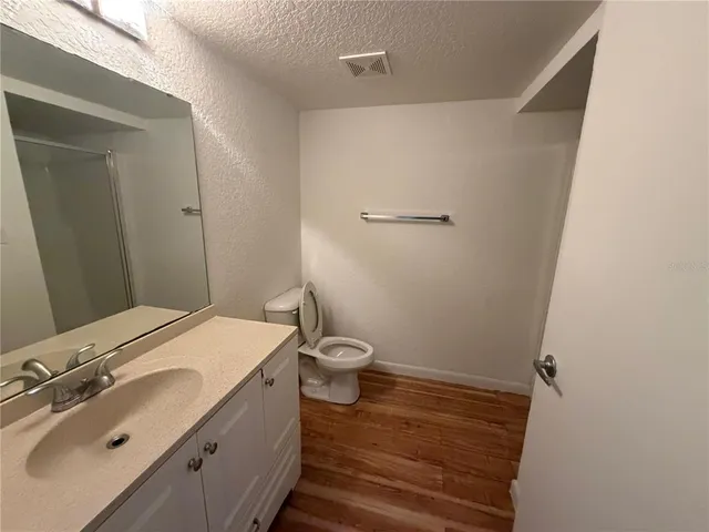 a bathroom with a sink toilet and vanity