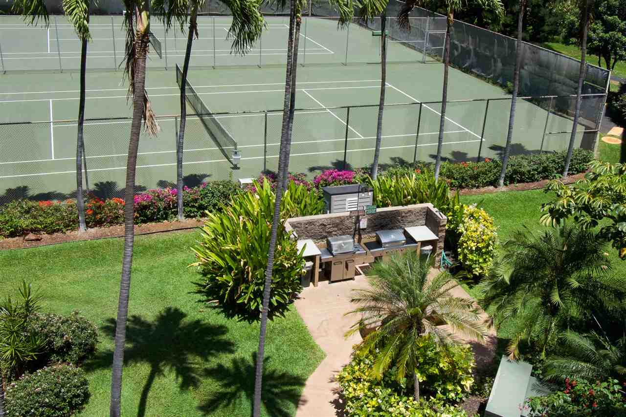 2191 South Kihei Road, Unit 3419 Kihei, HI 96753 - Photo 26 of 30 a backyard of a house with lots of green space and seating area
