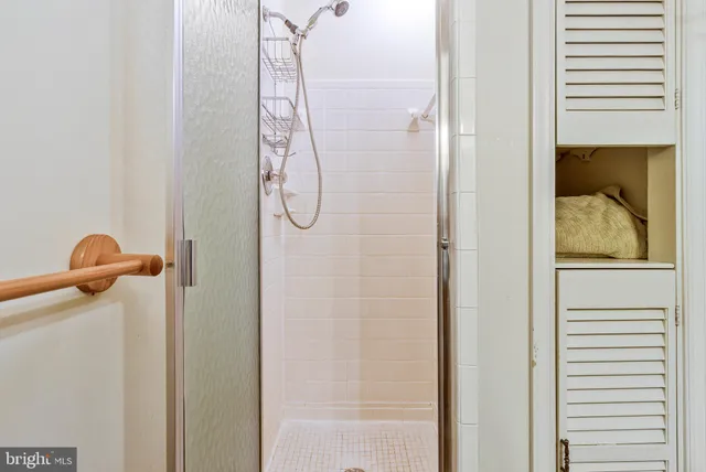 a bathroom with a shower