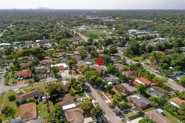 an aerial view of multiple house