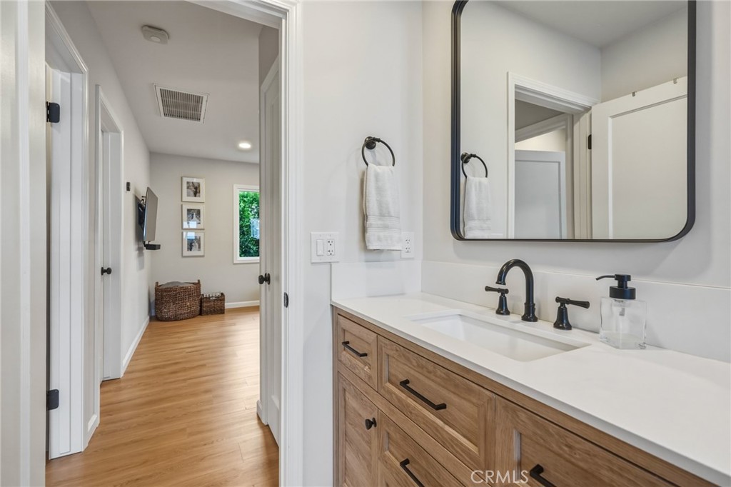 2028 Chesson Street Duarte, CA 91010 - Photo 25 of 66 Bathroom with new oversized vanity and modern black fixtures