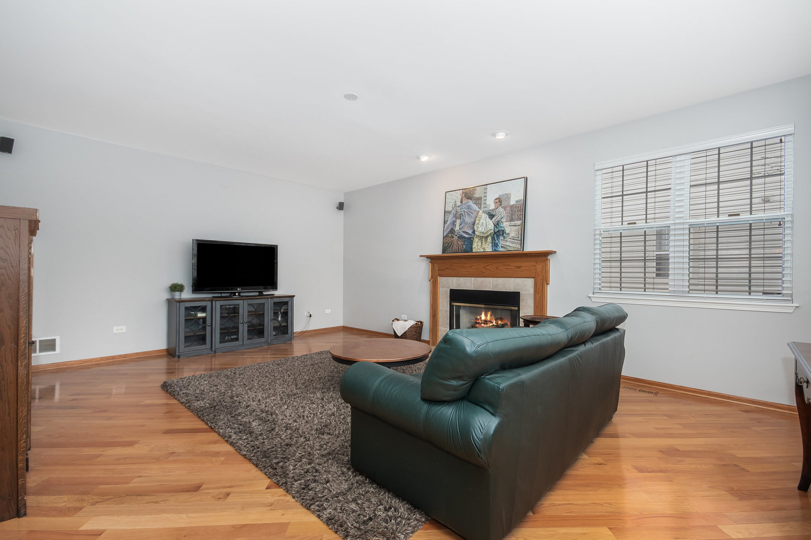 712 Eagle Brook Lane Naperville, IL 60565 - Photo 12 of 40 a living room with furniture a flat screen tv and a fireplace
