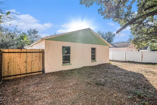 a backyard of a house