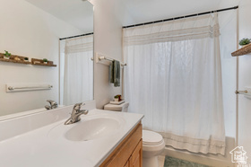 19 East Southfield Road Spanish Fork, UT 84660 - Photo 70 of 74 Bathroom with vanity and shower / bath combo
