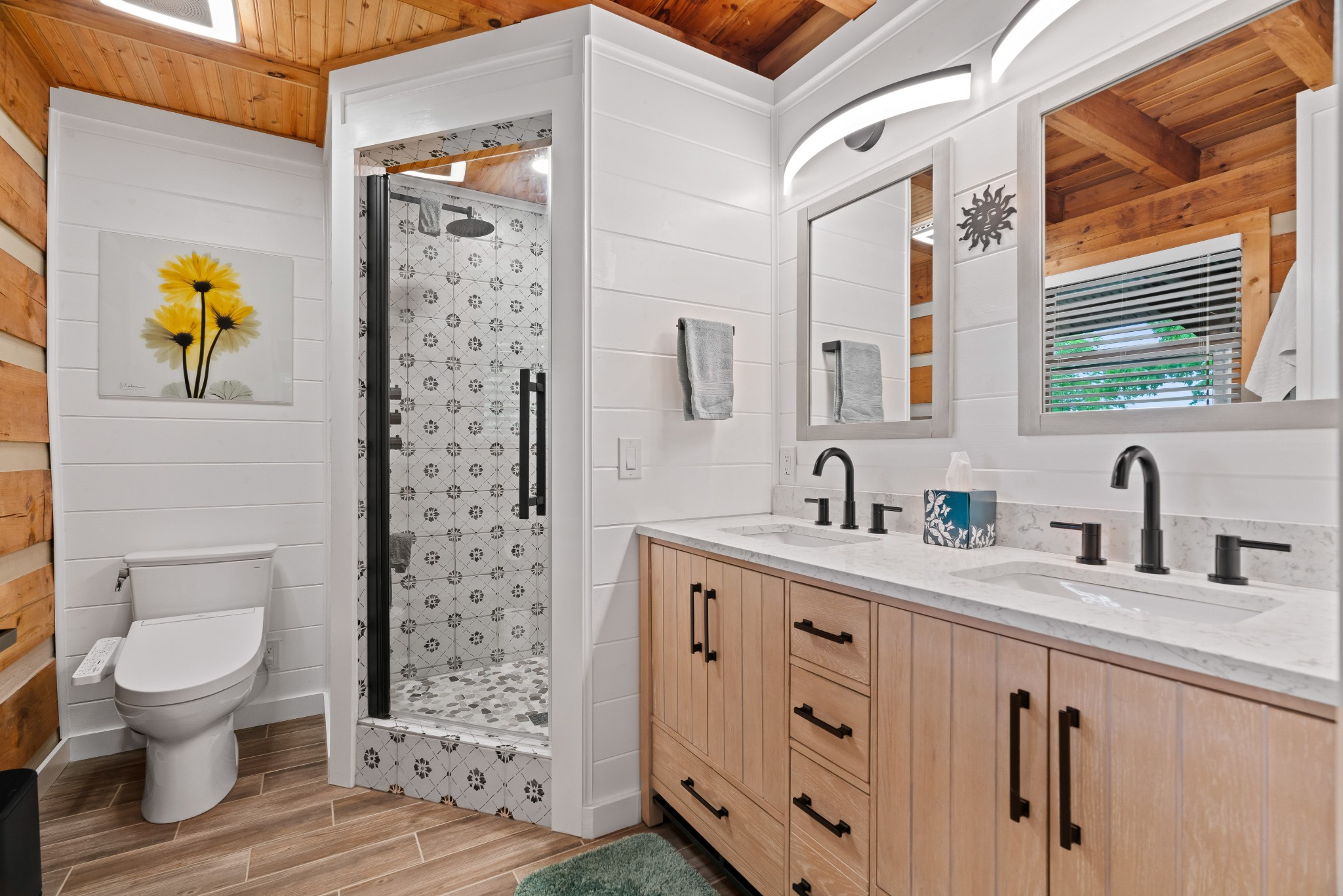 1708 Sugar Ridge Road Spring Hill, TN 37174 - Photo 32 of 70 a spacious bathroom with a granite countertop sink a toilet a mirror and shower