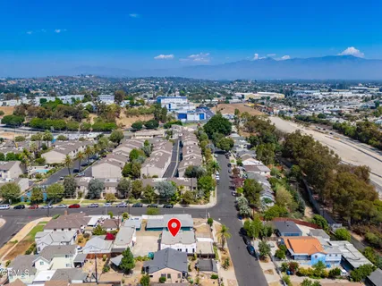 an aerial view of a city