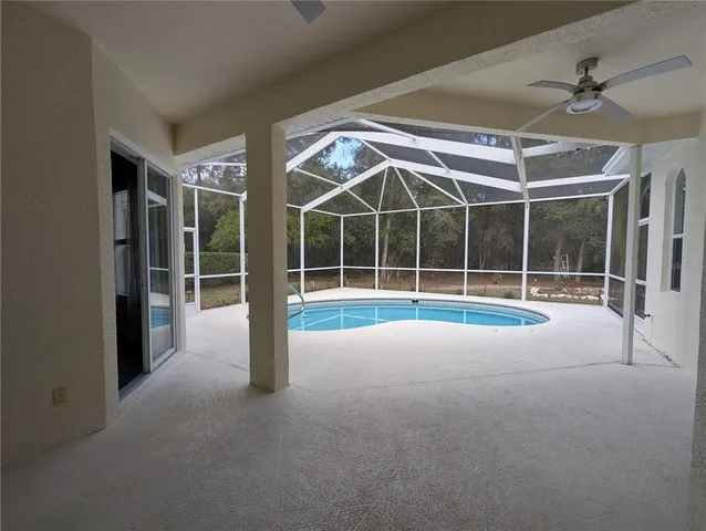 a view of empty area with large trees