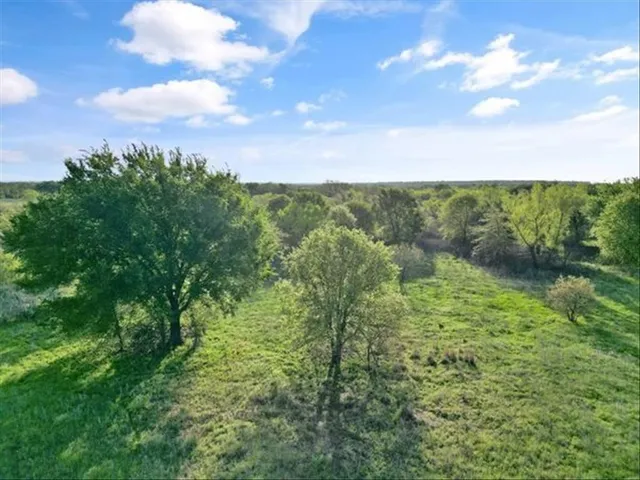 a view of a lake with a city