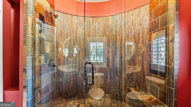 a bathroom with a shower