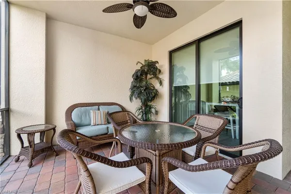 a table and chairs in a room