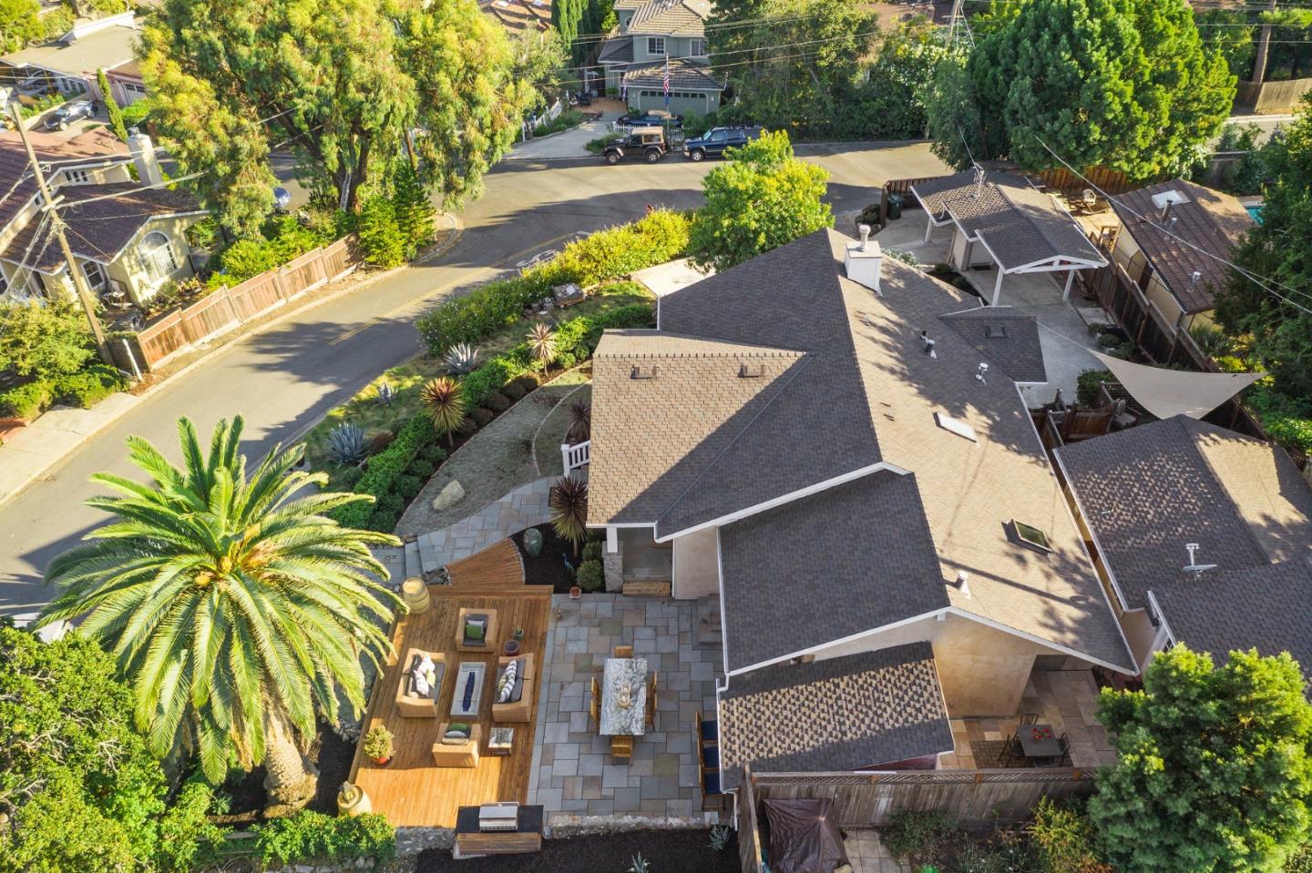 910 Sunset Drive San Carlos, CA 94070 - Photo 55 of 62 an aerial view of a house with a yard and lake view