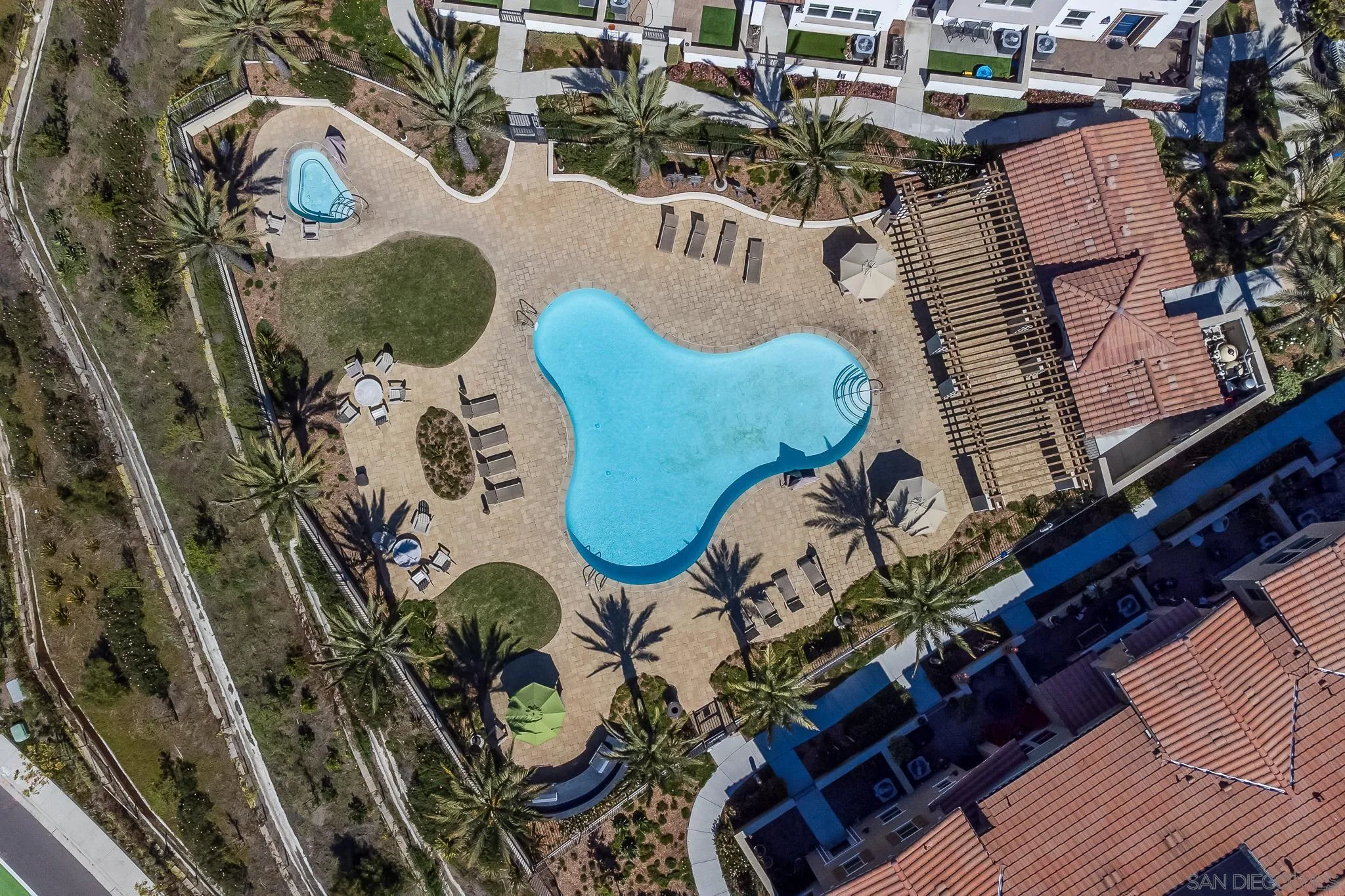 1094 Delpy View Point Vista, CA 92084 - Photo 40 of 43 an aerial view of a house with a swimming pool and outdoor seating