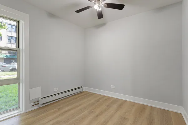 an empty room with a window