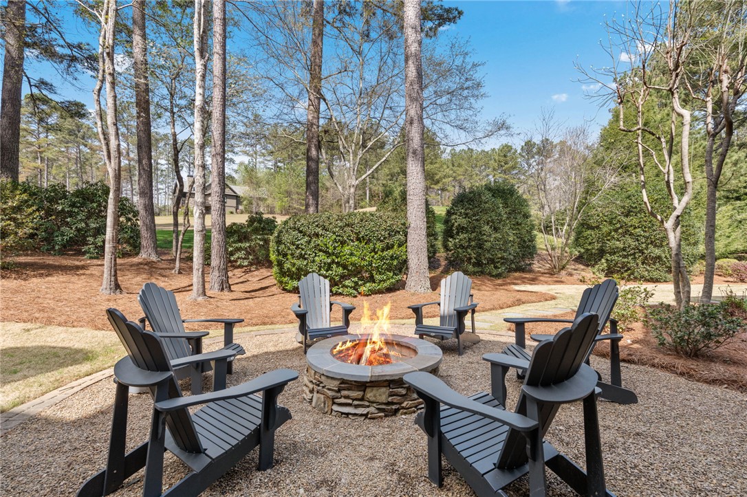 418 Augusta Way Sunset, SC 29685 - Photo 38 of 50 Gather around this inviting outdoor fire pit, perfect for evening relaxation under the open sky.