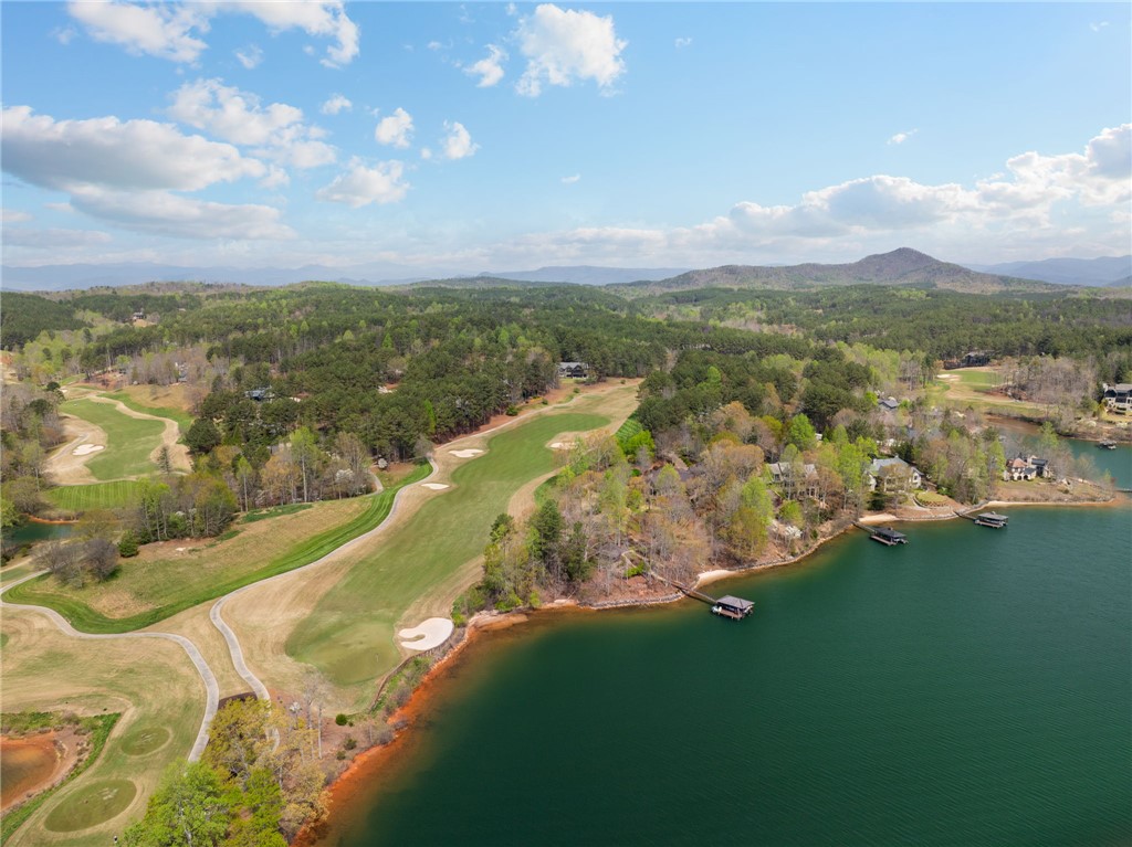 418 Augusta Way Sunset, SC 29685 - Photo 45 of 50 This captivating aerial view showcases the golf course bordering serene waterfront properties.