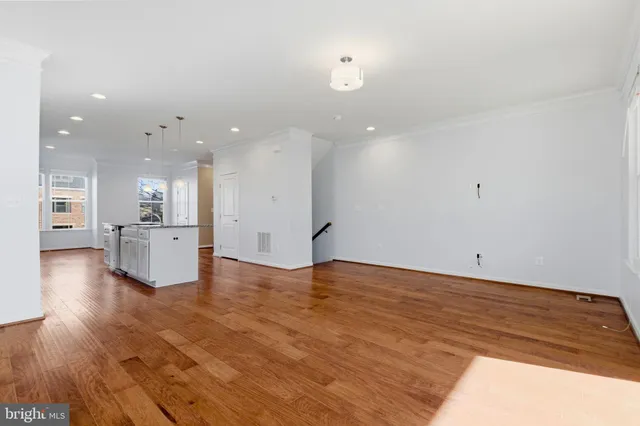 a view of entryway with wooden floor