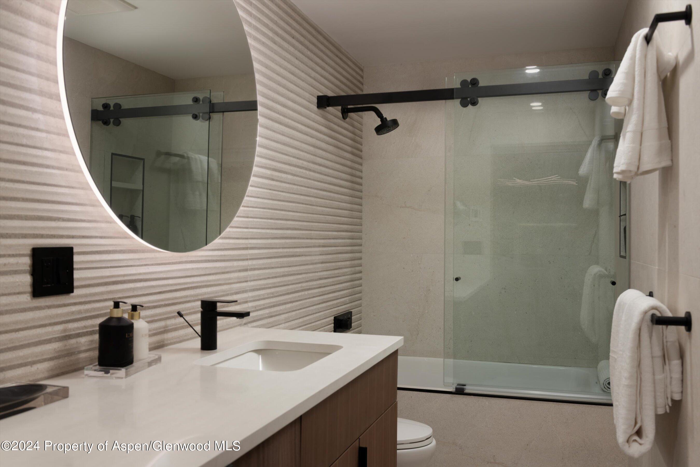 205 East Durant Avenue, Unit 1I Aspen, CO 81611 - Photo 12 of 45 a bathroom with a sink and mirror