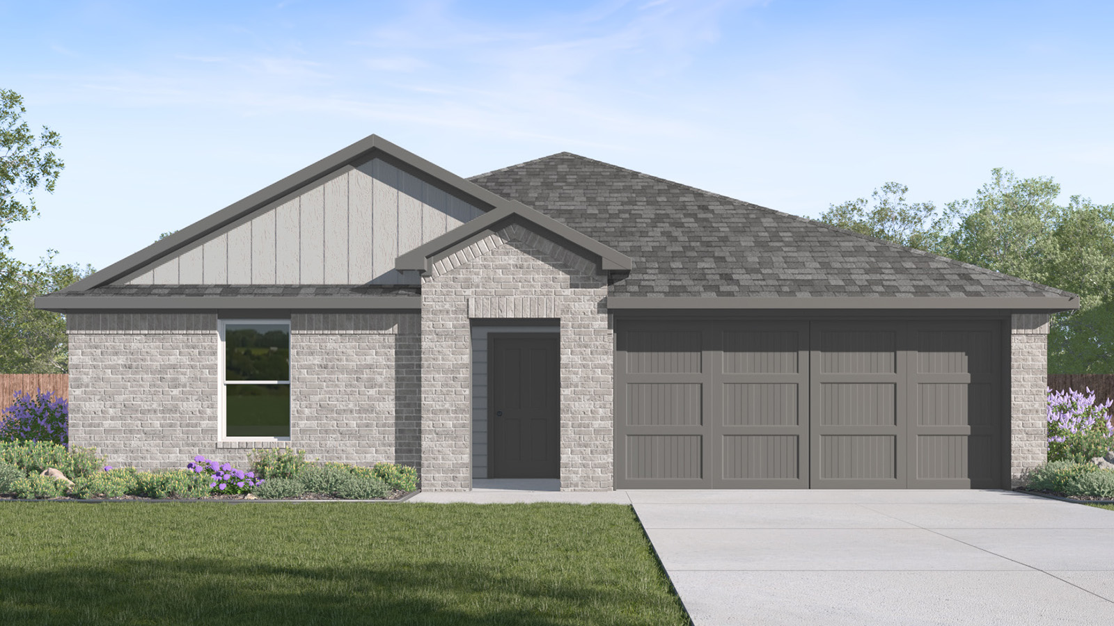 A well-maintained lawn welcomes you to this inviting brick home with an attached garage.
