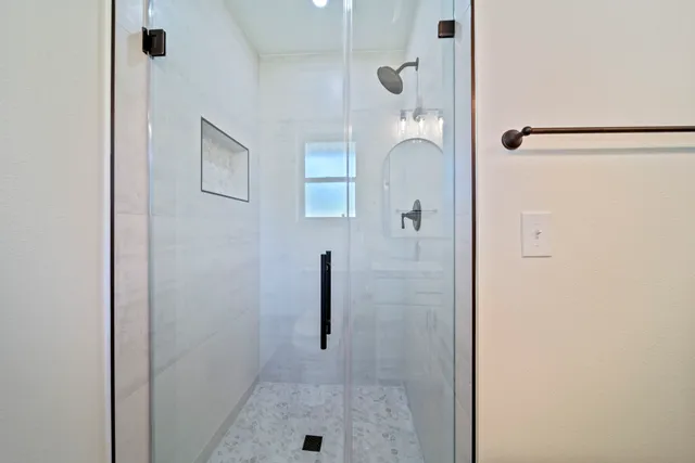 a bathroom with a shower