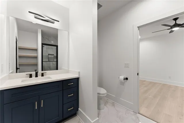 a view of a lake with a city view