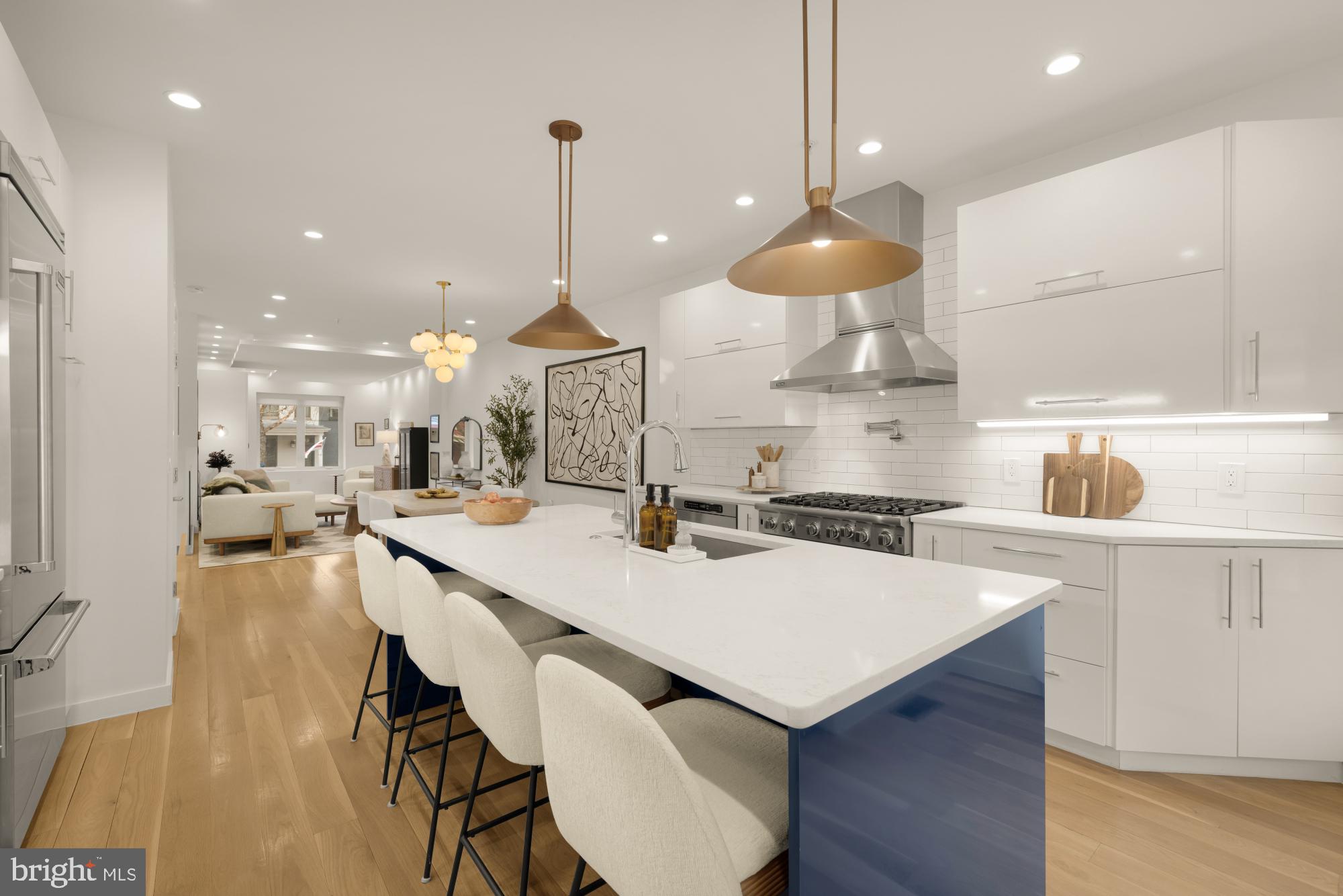 2315 Ontario Road Northwest, Unit 1 Washington, DC 20009 - Photo 17 of 46 Center Island with New Pendant Lights